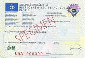Dowód rejestracyjny — Czechy