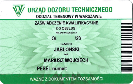Uprawnienia UDT — Wciągniki i wciągarki