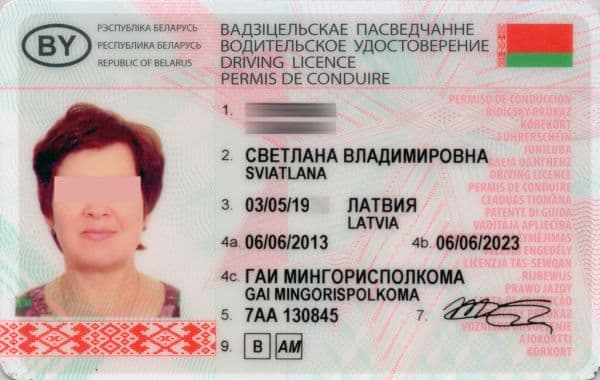 Prawo jazdy — Białoruś